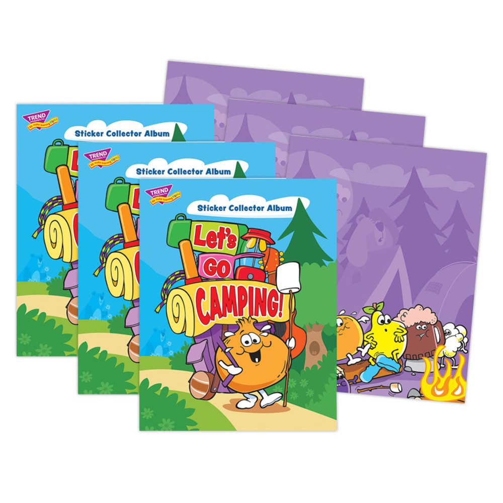 TREND ENTERPRISES INC. TREND Let's Go Camping Sticker Collector Album - Large, Pack of 3