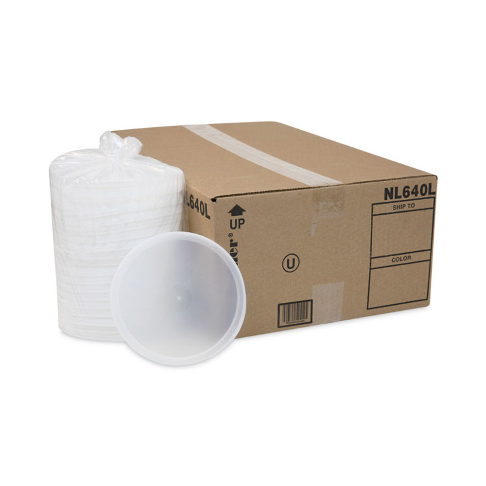 PACTIV EVERGREEN CORPORATION NL640L Newspring DELItainer Microwavable Container Lid, 6.45" Diameter x 0.45" h, Translucent, Plastic, 120/Carton