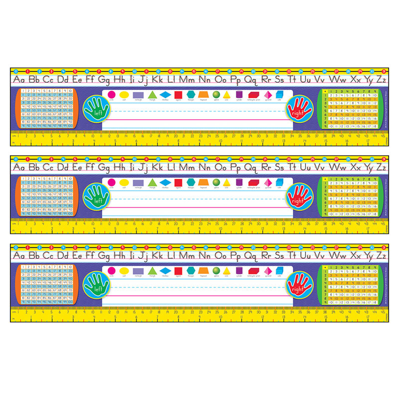 TREND ENTERPRISES INC. TREND Zaner-Bloser Desk Toppers® Reference Name Plates, Grades 2-3, 36 Per Pack, 3 Packs