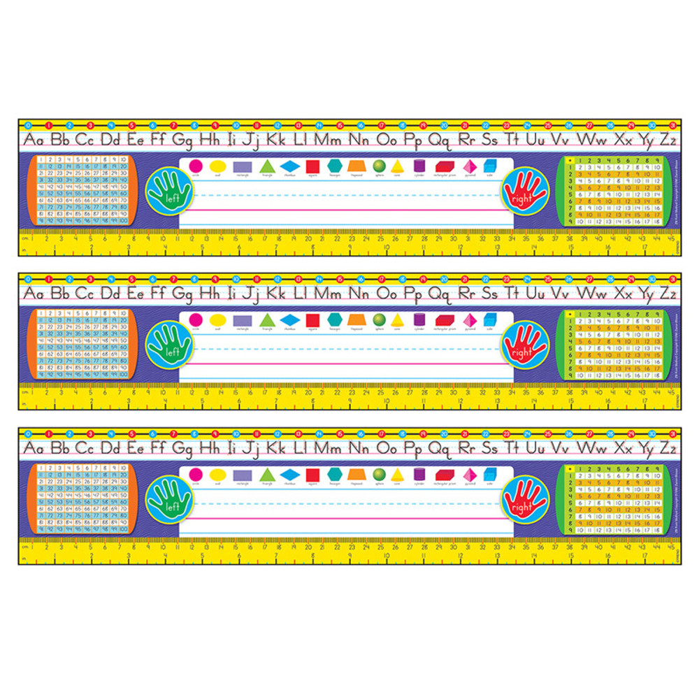 TREND ENTERPRISES INC. TREND Zaner-Bloser Desk Toppers® Reference Name Plates, Grades 2-3, 36 Per Pack, 3 Packs