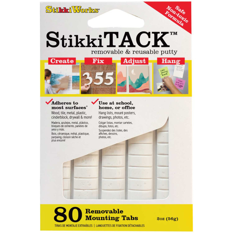 FPC CORPORATION StikkiWorks StikkiTack, 80 Tabs, 2 oz., White