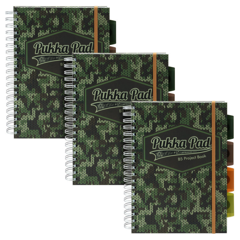 PUKKA PADS USA CORP Pukka Pads Camo B5 Project Book - Pack 3