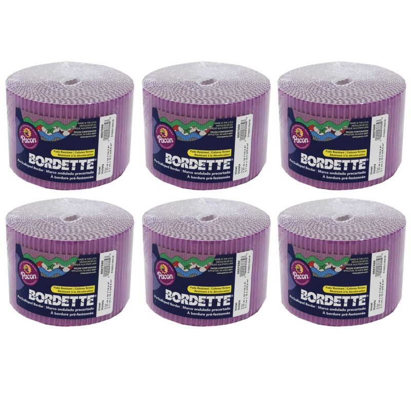 DIXON TICONDEROGA CO Bordette® Decorative Border, Violet, 2-1/4" x 50', 6 Rolls