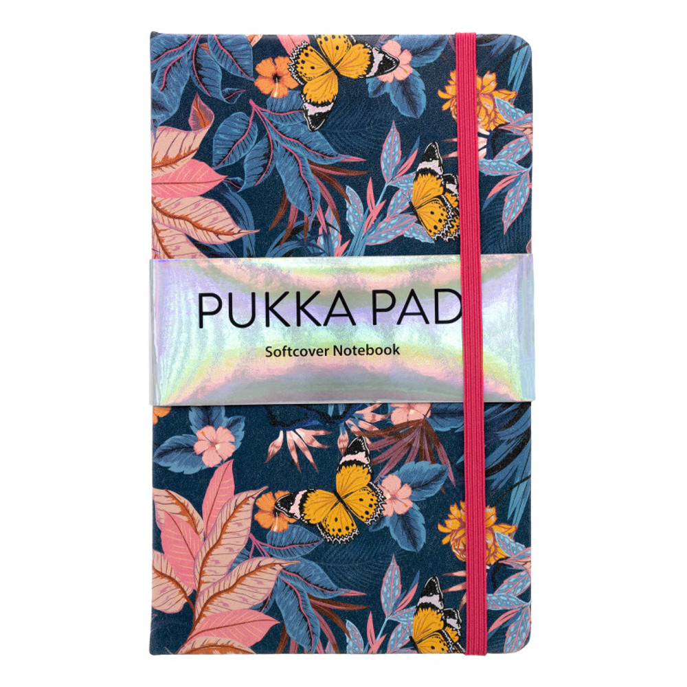 PUKKA PADS USA CORP Pukka Pads Bloom Softcover Notebook with Pocket - Blue - Pack 3