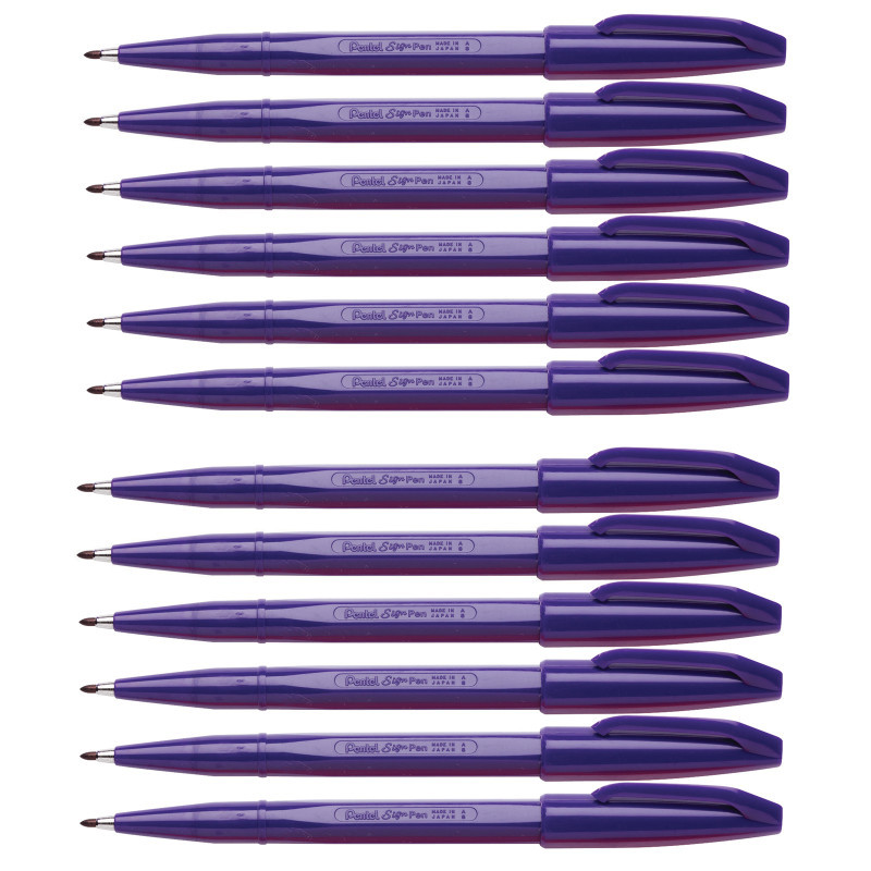 PENTEL OF AMERICA Pentel® Sign Pen®, Violet, Pack of 12
