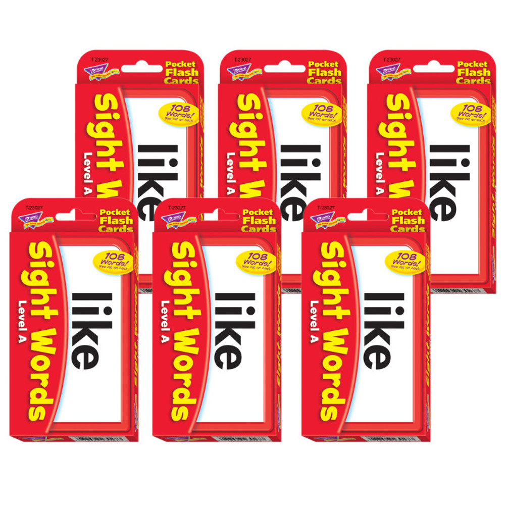 TREND ENTERPRISES INC. TREND Sight Words – Level A Pocket Flash Cards, 6 Packs TREND ENTERPRISES INC. TREND Sight Words – Level A Pocket Flash Cards, 6 Packs