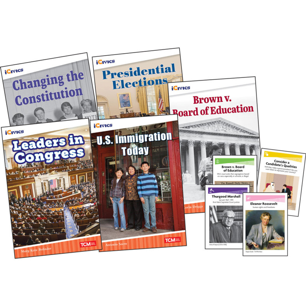 SHELL EDUCATION Teacher Created Materials iCivics Grade 1: Leadership & Responsibility 5-Book Set + Game Cards