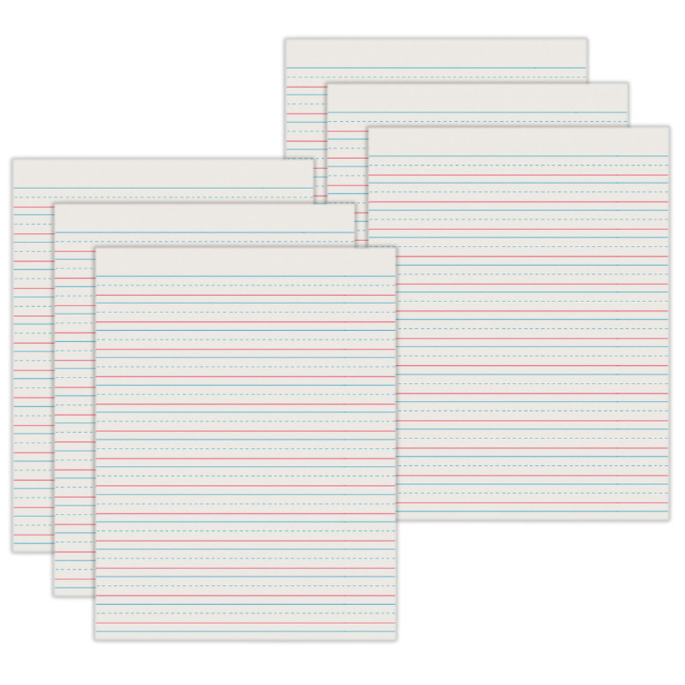 DIXON TICONDEROGA CO Pacon® Newsprint Handwriting Paper, Skip-A-Line, Grades 2-3, 1/2" x 1/4" x 1/4" Ruled Short, 8-1/2" x 11", 500 Sheets Per Pack, 3 Packs