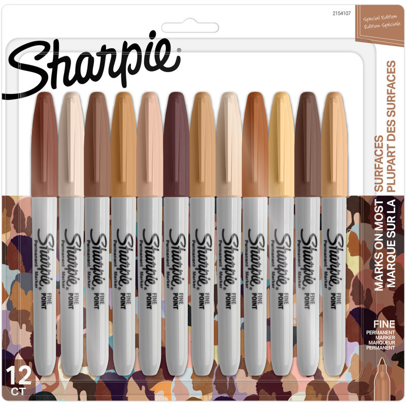 NEWELL BRANDS DISTRIBUTION LLC Sharpie® Permanent Markers, Portrait Colors, Fine Point, Assorted, 12 Count