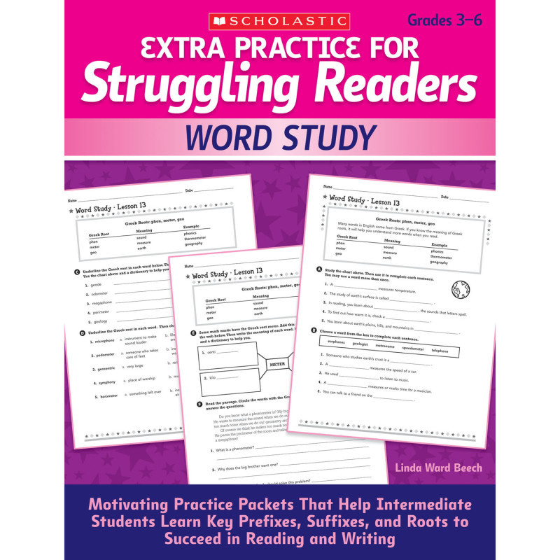 SCHOLASTIC TEACHING RESOURCES Scholastic Teaching Solutions Extra Practice for Struggling Readers: Word Study