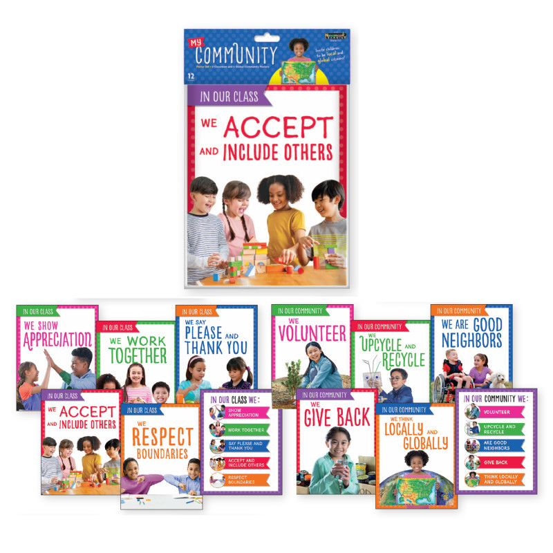 NEWMARK LEARNING Newmark Learning We Are a Community Classroom Poster Sets, Grades PreK–1