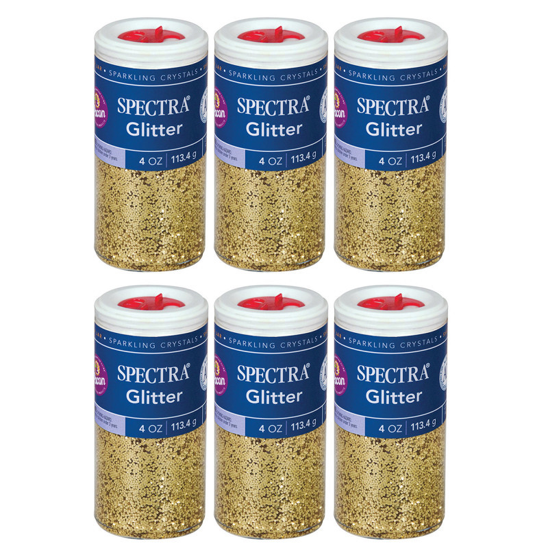 DIXON TICONDEROGA CO Spectra® Glitter, Gold, 4 oz. Per Jar, 6 Jars