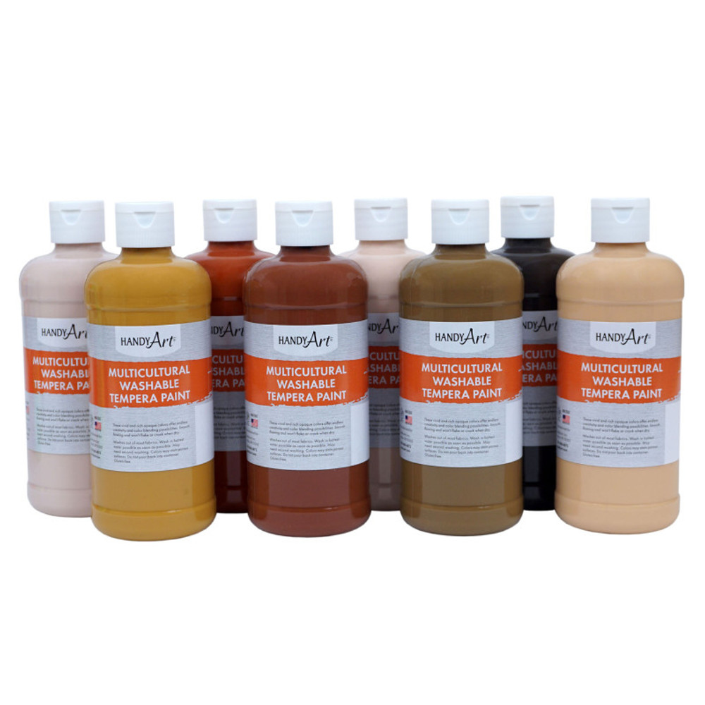 ROCK PAINT DISTRIBUTING CORP Handy Art® Washable Tempera 8-Pint Multicultural Set