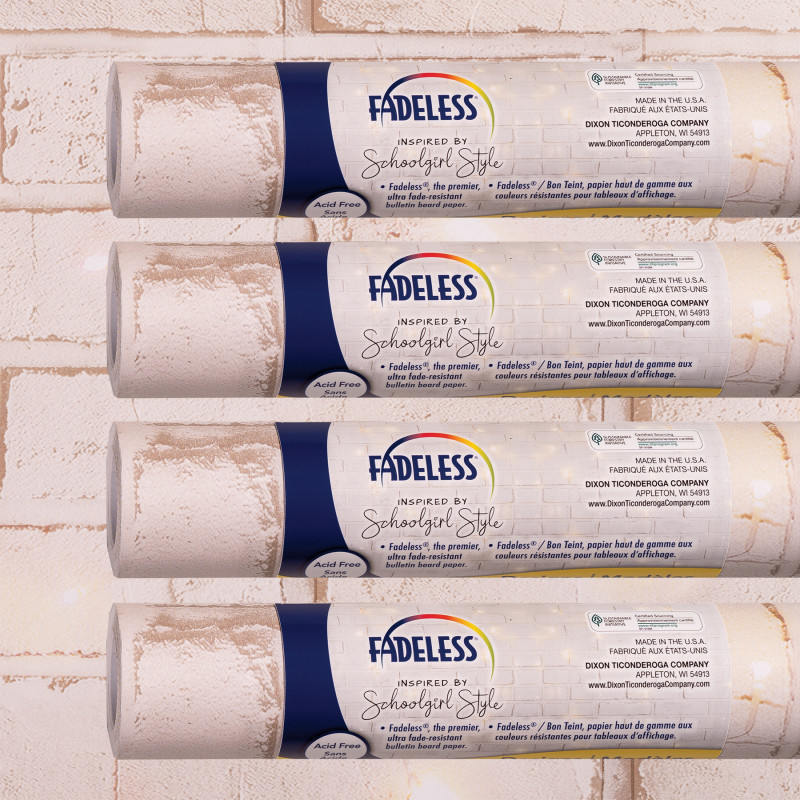 DIXON TICONDEROGA CO Fadeless® Schoolgirl Style Bulletin Board Paper, 48" x 12', Cozy Vibes, 4 Rolls