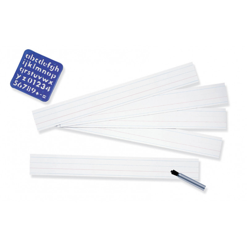 DIXON TICONDEROGA CO Pacon® Zaner-Bloser™ Sentence Strips, White, 1-1/2 in x 3/4 in x 3/4 in ruled 3" x 24", 100 Strips