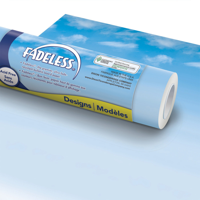 DIXON TICONDEROGA CO Fadeless® Bulletin Board Art Paper, Wispy Clouds, 48" x 50', 1 Roll