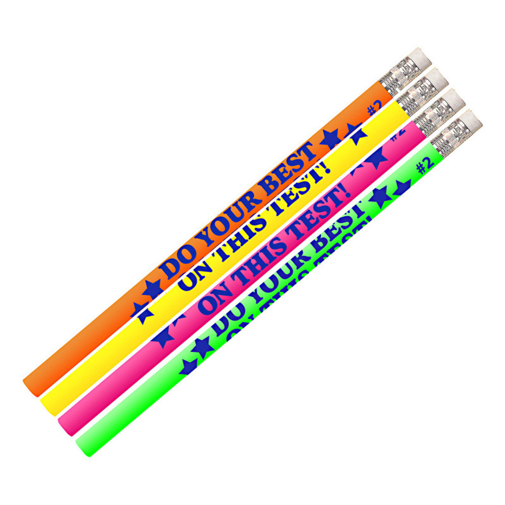 MUSGRAVE PENCIL CO INC Musgrave Pencil Company Do Your Best On The Test Motivational Pencils, 12 Per Pack, 12 Packs
