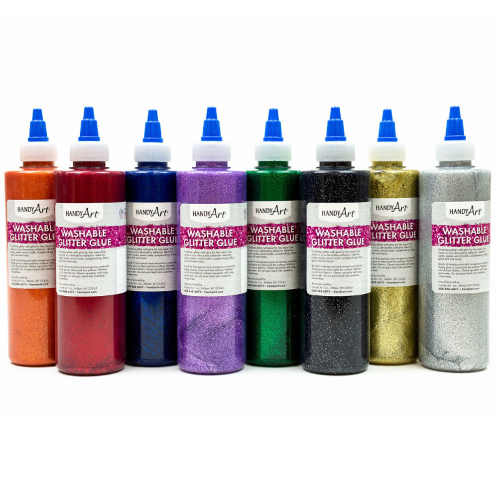 ROCK PAINT DISTRIBUTING CORP Handy Art® Glitter Glue, 8 oz, Set of 8