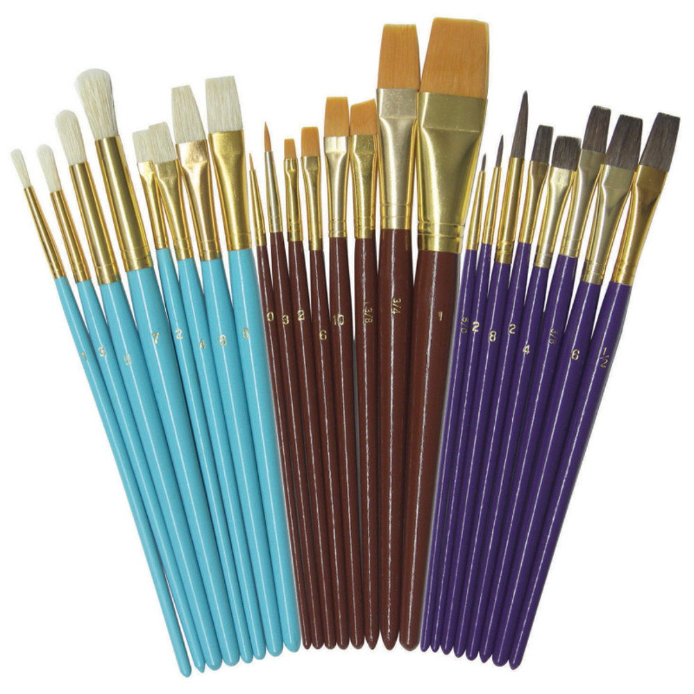 DIXON TICONDEROGA CO Creativity Street® Deluxe Brush Assortment, Assorted Colors & Sizes, 24 Brushes