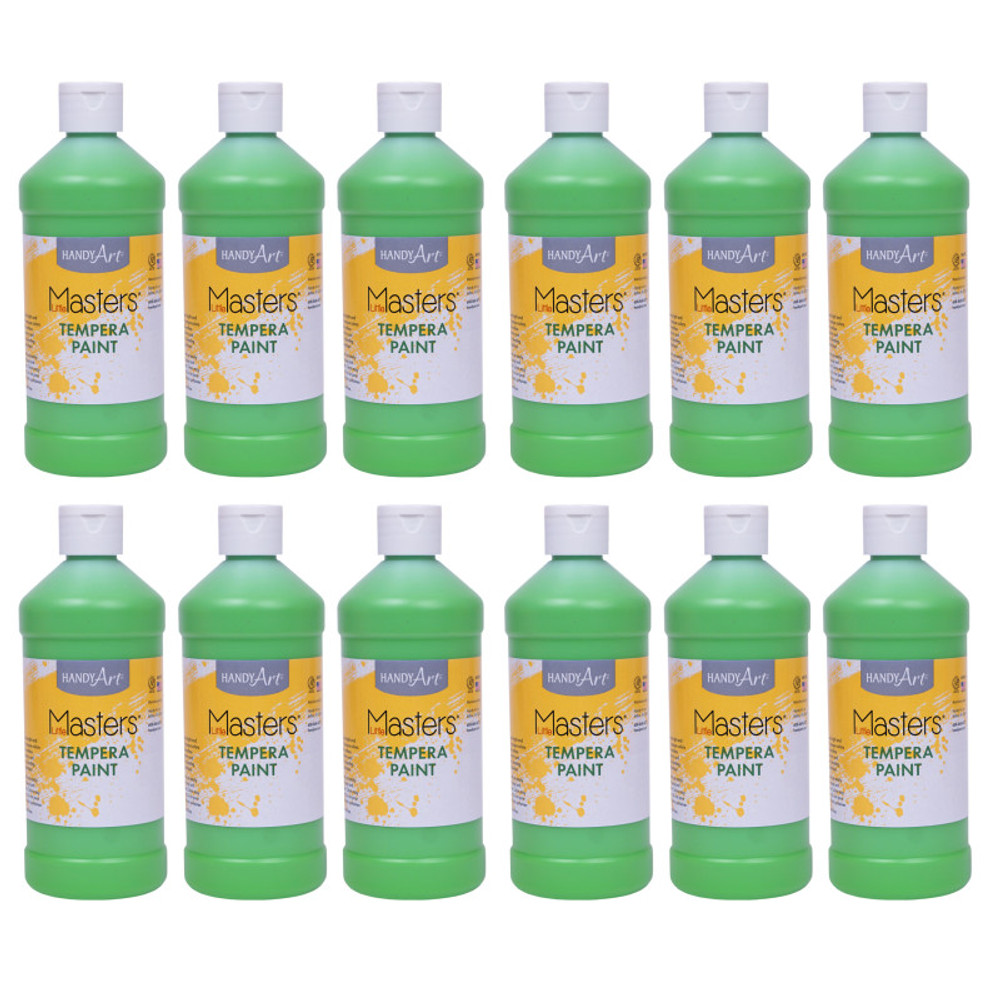 ROCK PAINT DISTRIBUTING CORP Handy Art® Little Masters® Tempera Paint, Light Green, 16 oz., Pack of 12