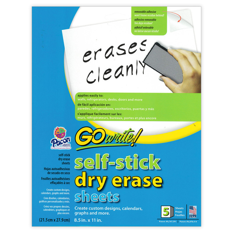 DIXON TICONDEROGA CO Array® Dry Erase Sheets, 8.5" x 11" Plain, Pack of 5