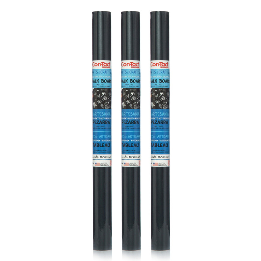 KITTRICH CORPORATION Con-Tact® Brand Adhesive Chalkboard Roll, 18" x 6', 3 Rolls