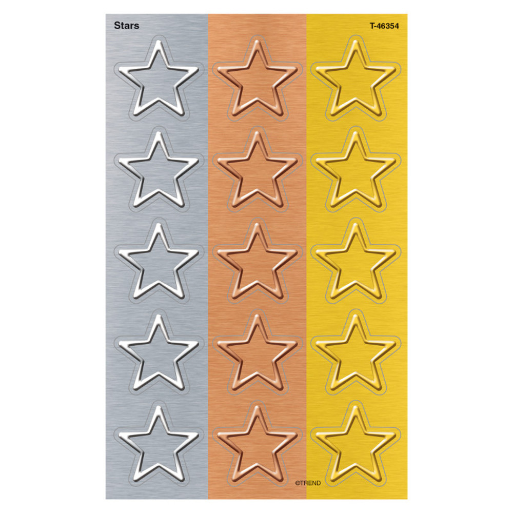 TREND ENTERPRISES INC. TREND I ♥ Metal Stars superShapes Stickers - Large, 120 Count