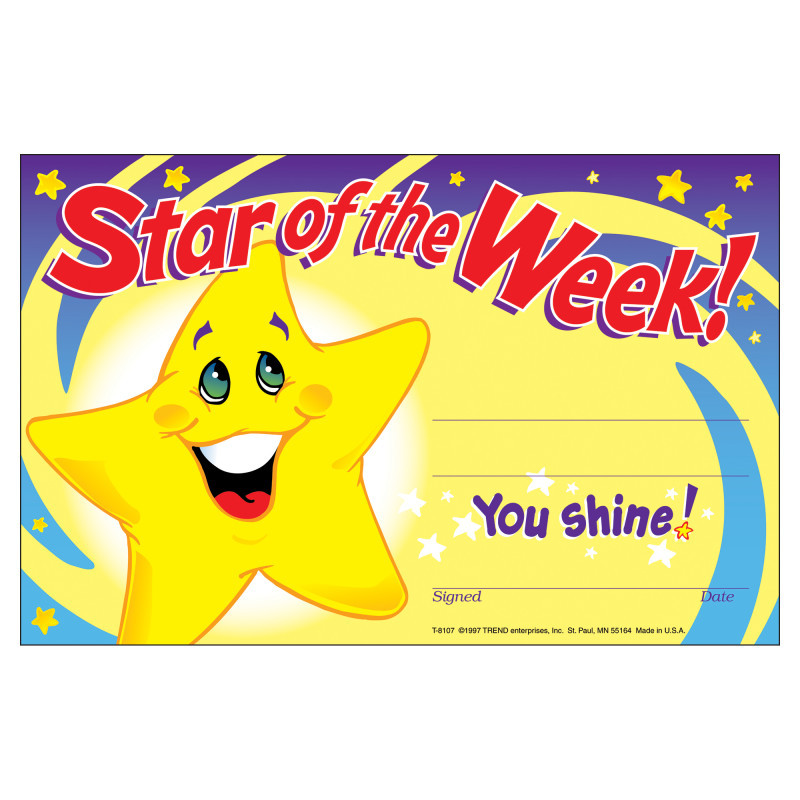 TREND ENTERPRISES INC. TREND Star of the Week! Recognition Awards, 30 ct