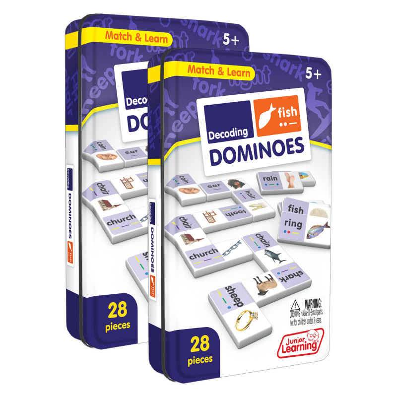 JUNIOR LEARNING Junior Learning® Decoding Match & Learn Dominoes, Pack of 2