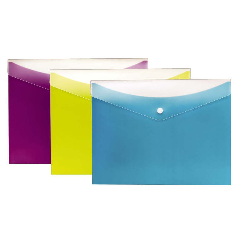 TOPS PRODUCTS Pendaflex® Dual Pocket Snap Poly Envelope, Letter Size, 3-Pack