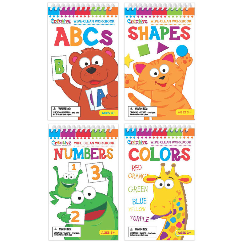 PBS PUBLISHING Creative Teaching Materials Wipe Clean Book Bundle, Set of 4