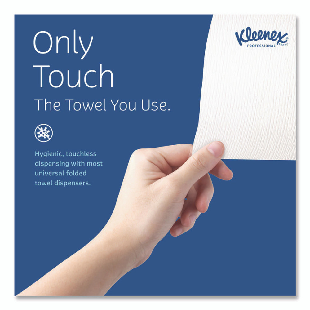 KIMBERLY-CLARK PROFESSIONAL Kleenex® 13253 Premiere Folded Towels, 1-Ply, 7.8 x 12.4, White, 120/Pack, 25 Packs/Carton
