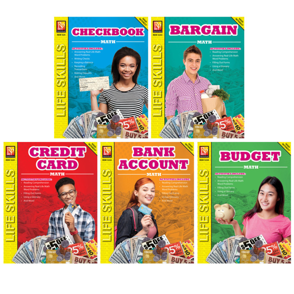 REMEDIA PUBLICATIONS Remedia Publications Life Skills Math Series, Set of 5