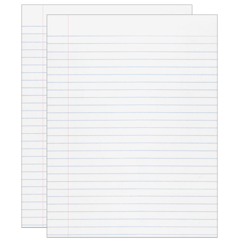 DIXON TICONDEROGA CO Pacon® Composition Paper, White, Red Margin, 3/8" Ruled 8" x 10-1/2", 500 Sheets Per Pack, 2 Packs