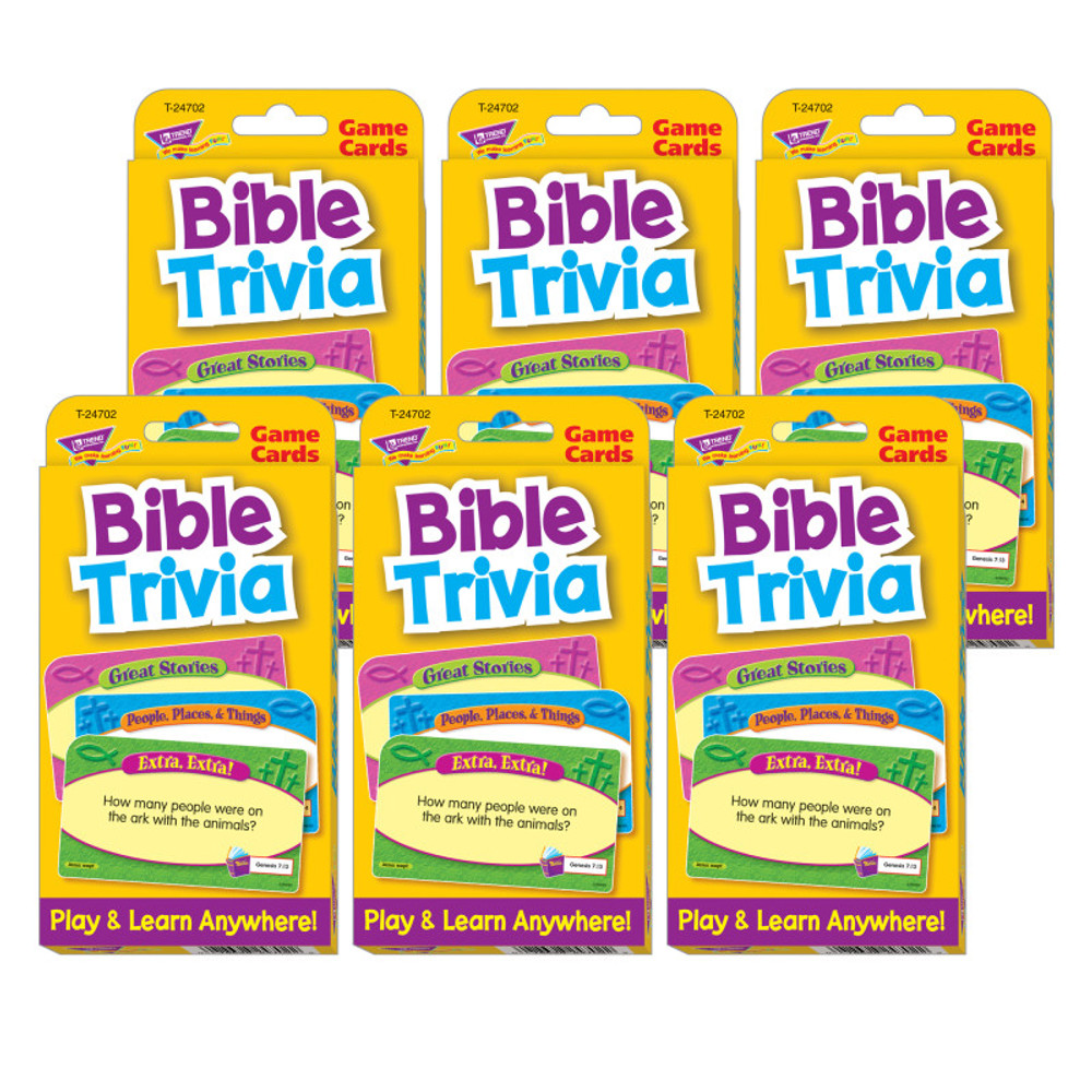 TREND ENTERPRISES INC. TREND Bible Trivia Challenge Cards®, Pack of 6