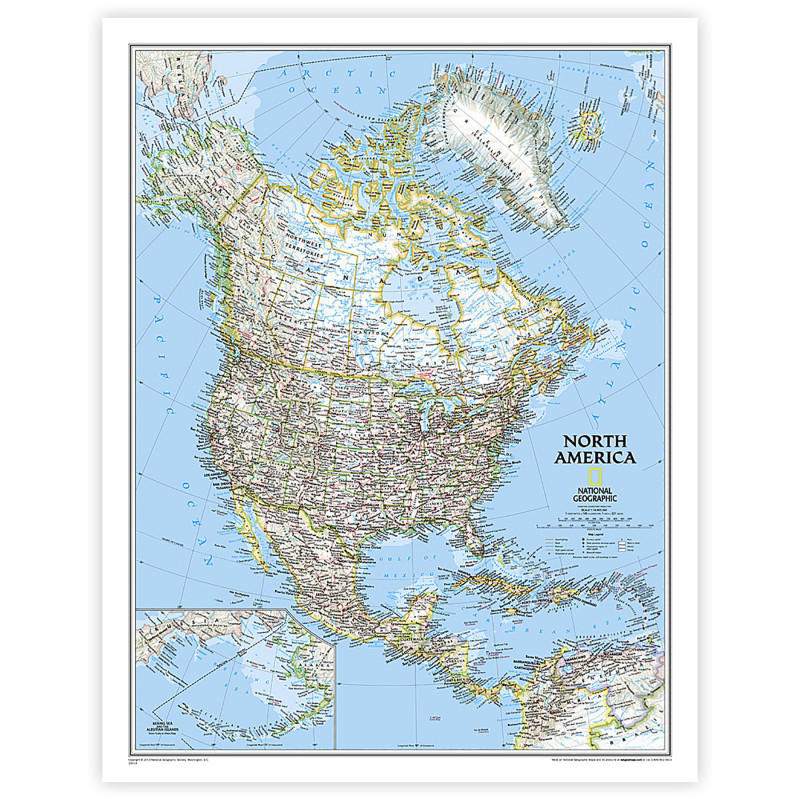NATIONAL GEOGRAPHIC MAPS National Geographic North America Classic Map, Laminated