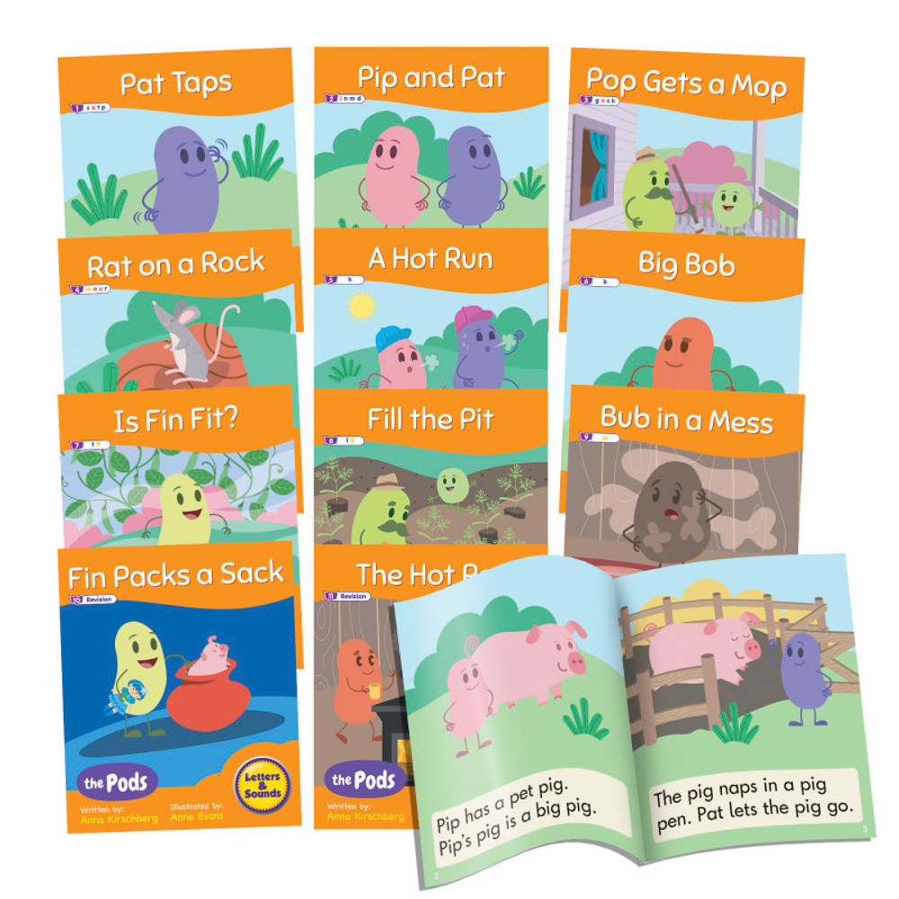 JUNIOR LEARNING Beanstalk Books The Pods Readers – Phase 2, Set of 12 JUNIOR LEARNING Beanstalk Books The Pods Readers – Phase 2, Set of 12