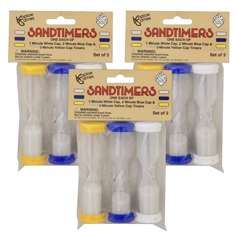 KOPLOW GAMES INC. Koplow Games Sandtimer Combo, 3 Per Set, 3 Sets