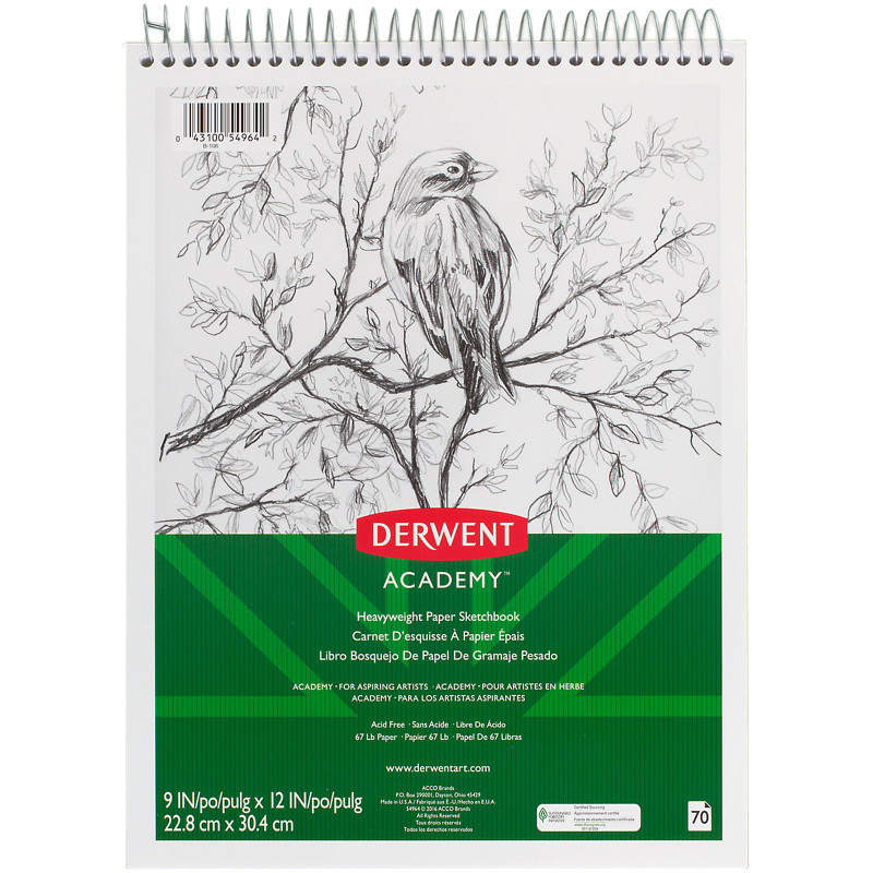 MEAD - ACCO BRANDS USA LLC Mead® Derwent Academy™ Wirebound Sketchbook 9" x 12", 70CT