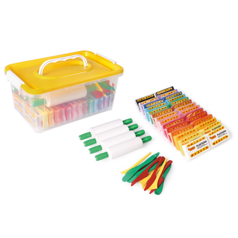 JOVI SA JOVI Plastilina Modeling Clay School Pack, 28 Bars, 4 Rollers, 15 Spatulas