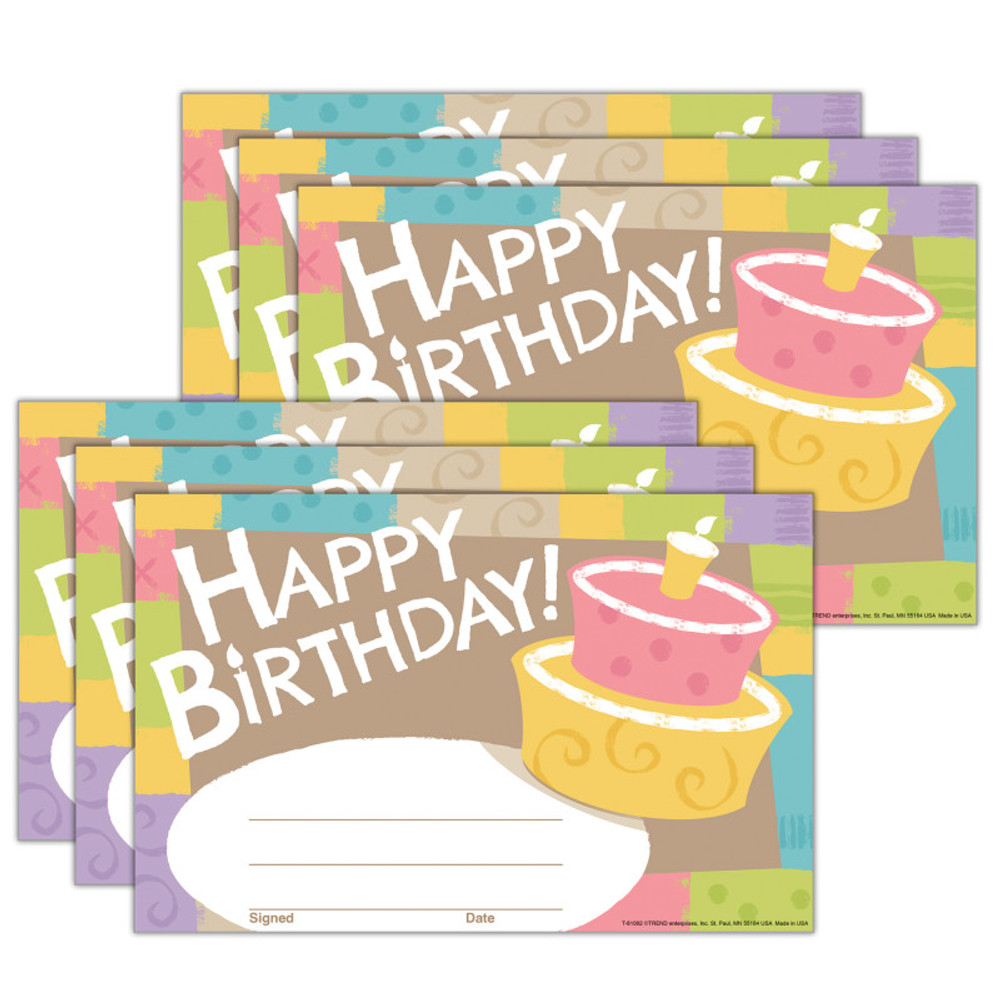 TREND ENTERPRISES INC. TREND Birthday Good to Grow Recognition Awards, 30 Per Pack, 6 Packs