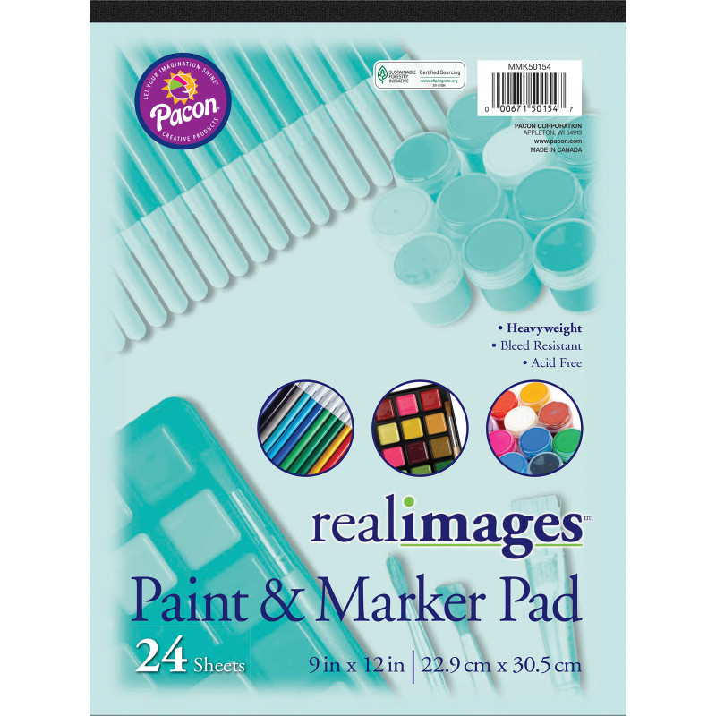 DIXON TICONDEROGA CO Real Images™ Paint & Marker Pad, Heavyweight, 9" x 12", 24 Sheets