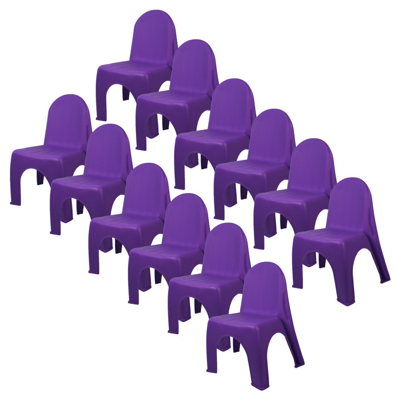 ROMANOFF PRODUCTS Romanoff Kid's Stacking Chairs, Brite Purple, Pack of 12