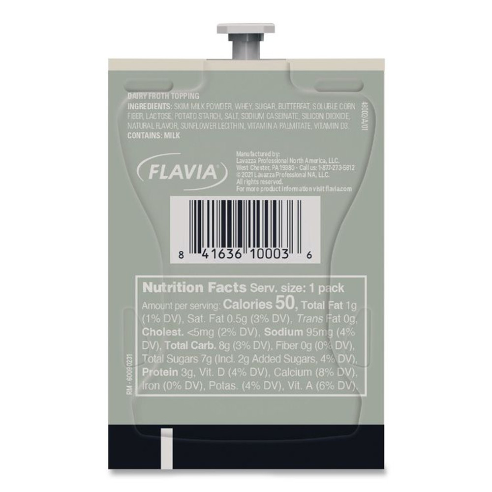 LAVAZZA FLAVIA® 48002 Dairy Milk Froth Powder Freshpack, 0.46 oz Pouch, 72/Carton