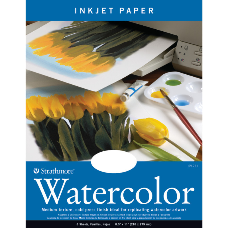 DIXON FINE ART Strathmore Inkjet Watercolor Pack, 8 Sheet, 8.5x11 inch, 1 Count