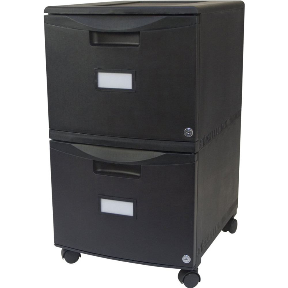 STOREX INDUSTRIES Storex 2-Drawer Mobile File Cabinet with Lock, Legal/Letter, Black