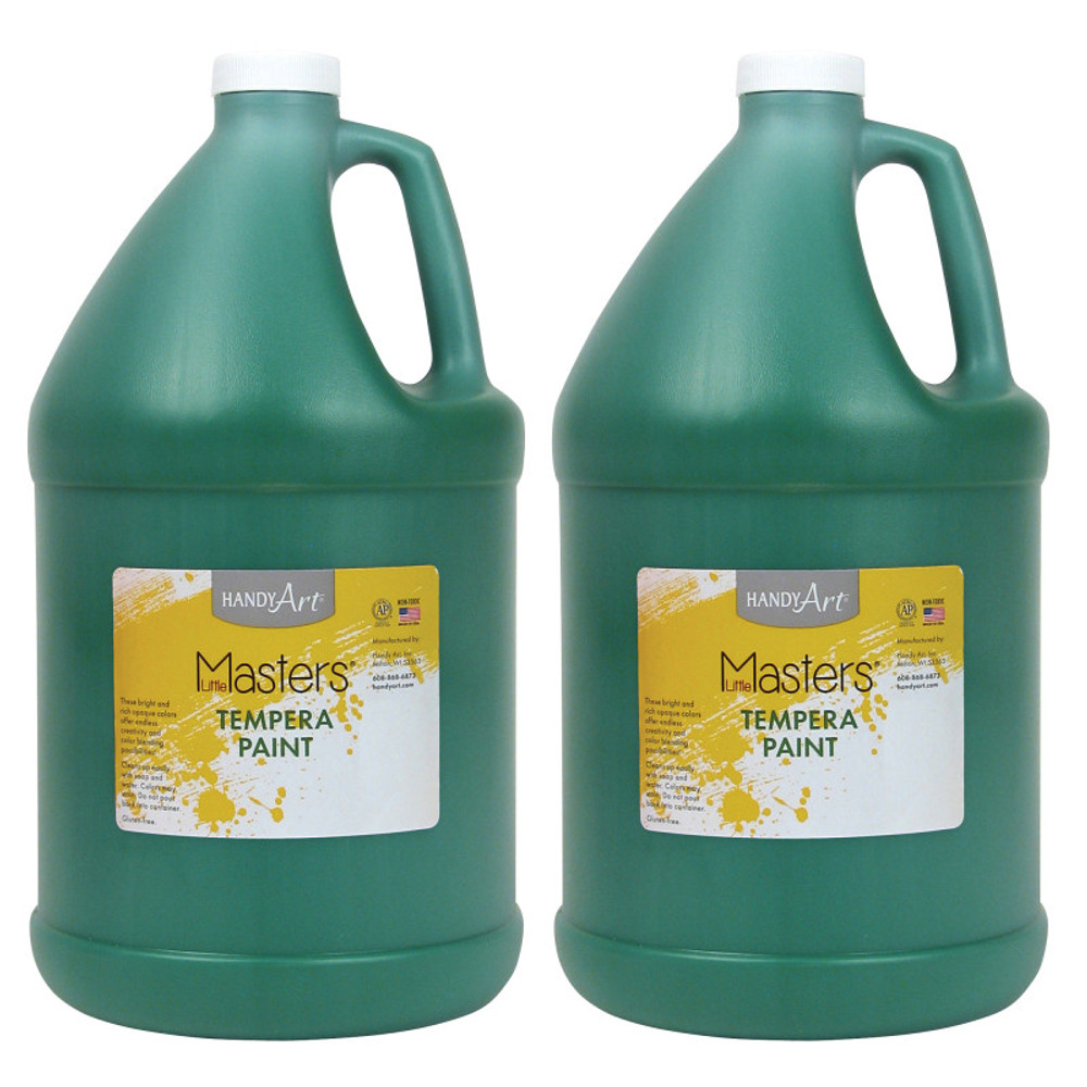 ROCK PAINT DISTRIBUTING CORP Handy Art® Little Masters® Tempera Paint, Green, Gallon, Pack of 2