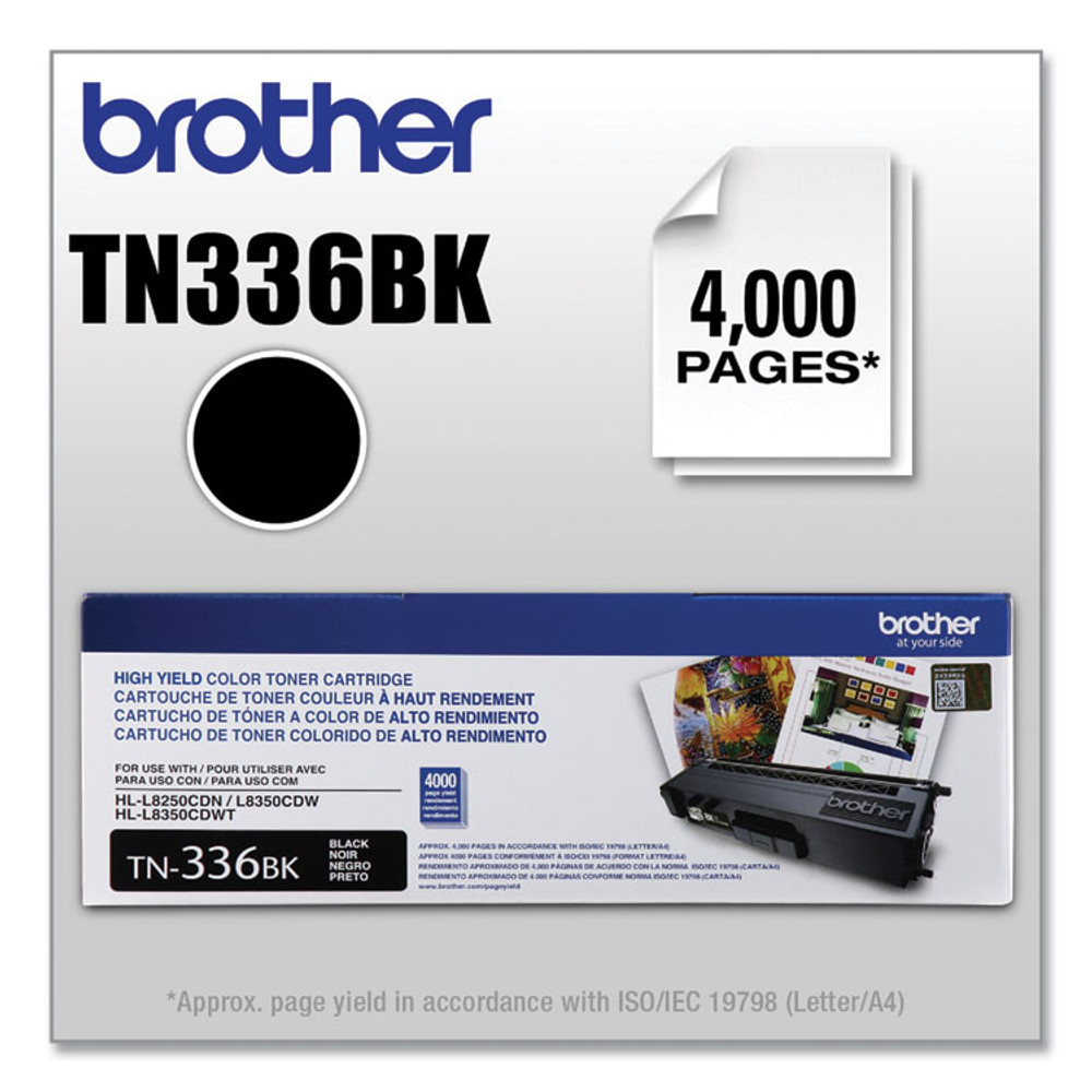 BROTHER INTL. CORP. TN336BK TN336BK High-Yield Toner, 4,000 Page-Yield, Black