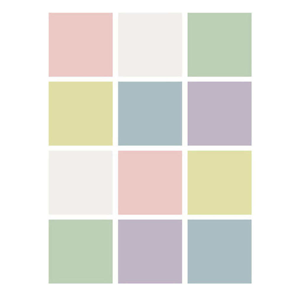 FLIPSIDE Flipside Products Dry Erase Stickables with Dry Erase Marker, Pastel Assorted, 3" x 3", 12 Per Pack, 4 Packs