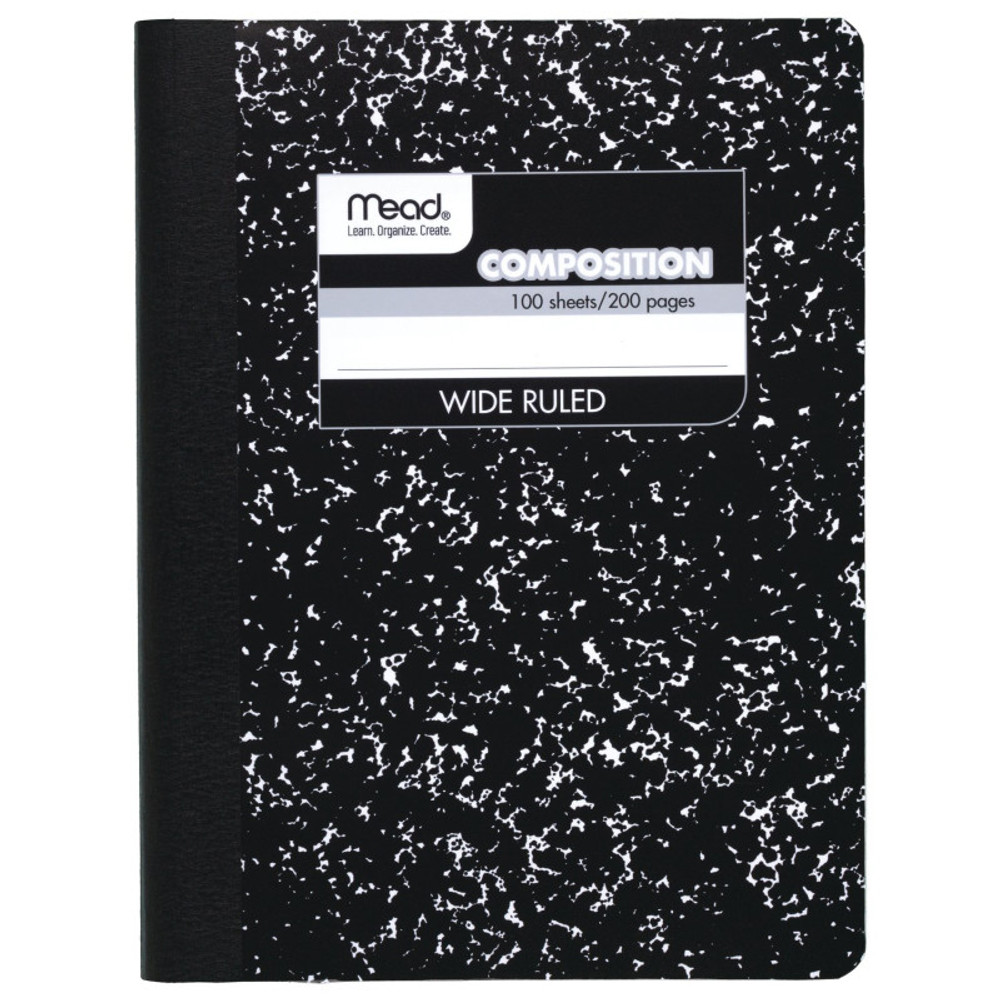 MEAD - ACCO BRANDS USA LLC Mead® Composition Book, Wide Ruled, 100 Sheets, 9 3/4" x 7 1/2", Black Marble